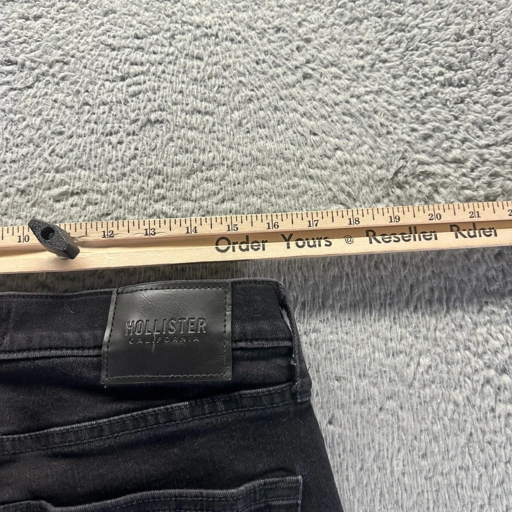 Hollister Jeans‎ Mens 33x32 Black Cotton Denim Tapered Leg Workwear Stretch